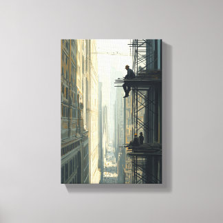 Men Above the Avenue Canvas Afdruk