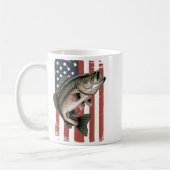 Men American Flag Fishing Patriotic Largemouth B F Koffiemok (Links)