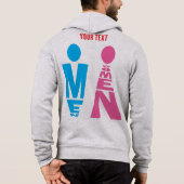 Men and Women Typography Icon Design Hoodie (Achterkant)