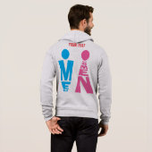 Men and Women Typography Icon Design Hoodie (Achterkant volledig)