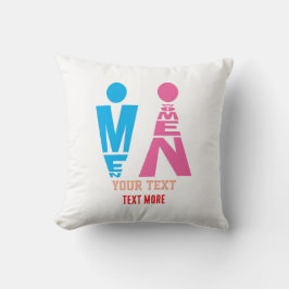 Men and Women Typography Icon Design Kussen