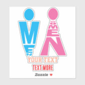Men and Women Typography Icon Design Sticker (Vel)