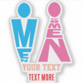 Men and Women Typography Icon Design Sticker (Voorkant)