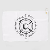 Men Club Player Team Golfer White Sports Modern Golfhanddoek (Horizontaal)