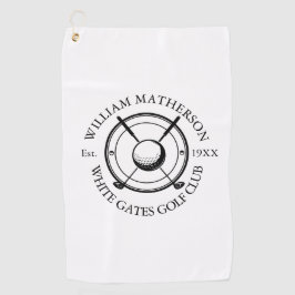 Men Club Player Team Golfer White Sports Modern Golfhanddoek