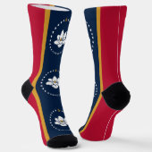 Men crew socks with flag of Mississippi, USA Sokken (Gebogen)