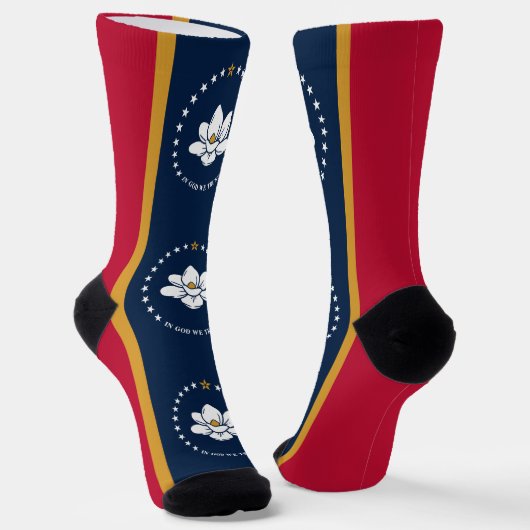 Men crew socks with flag of Mississippi, USA Sokken (Gebogen)