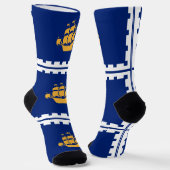 Men crew socks with flag of Quebec City Sokken (Gebogen)