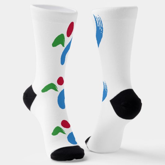 Men crew socks with flag of Seoul, South Korea  Sokken (Gebogen)