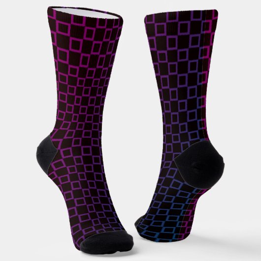 Men crew socks with Purple Black classic design Sokken (Gebogen)