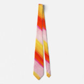 Men Designer Ties Yellow Orange Pink Stropdas (Voorkant)