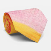 Men Designer Ties Yellow Orange Pink Stropdas (Opgerold)