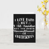 Men I Love Hard But I Hit Harder Funny Saying Quot Kaart (Gele Bloem)