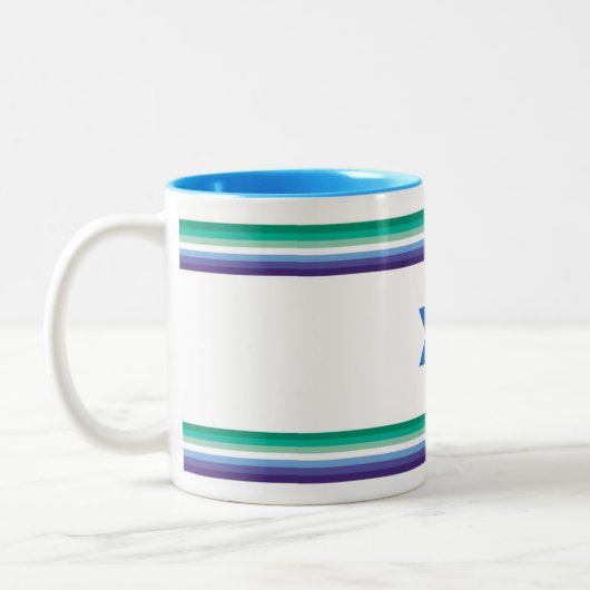 Men Loving Men Israel Pride Flag Tweekleurige Koffiemok (Links)