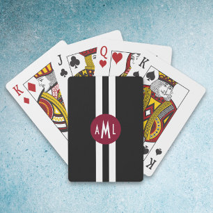 Men Monogrammed Playing Cards Pokerkaarten