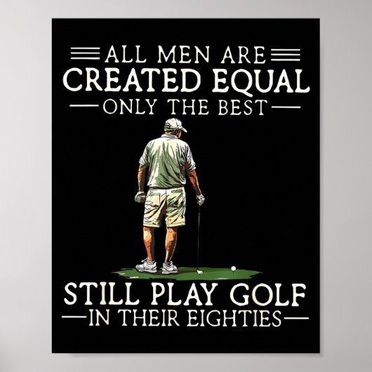 Men Play Golf Eighties 80 Funny Golfer Golfing Poster (Voorkant)