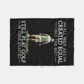 Men Play Golf Eighties Funny Golfer Golfing  Fleece Deken (Voorkant (Horizontaal))