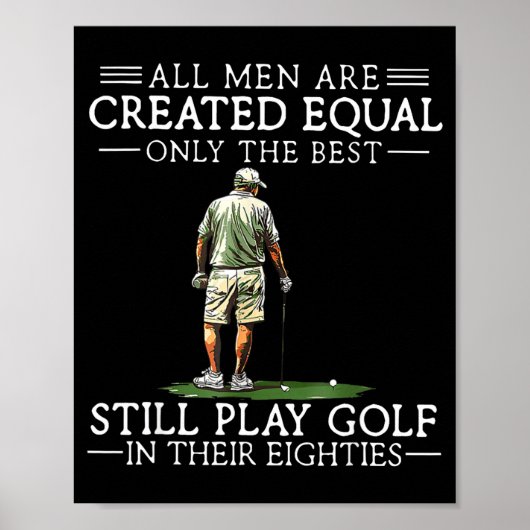 Men Play Golf Eighties Funny Golfer Golfing  Poster (Voorkant)