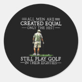 Men Play Golf Eighties Funny Golfer Golfing  Ronde Sticker (Voorkant)