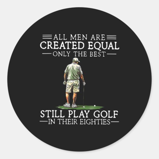 Men Play Golf Eighties Funny Golfer Golfing  Ronde Sticker (Voorkant)