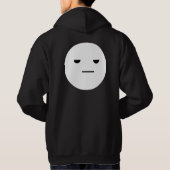 Men’s Black Hoodie with Minimal White Face Graphic (Achterkant)