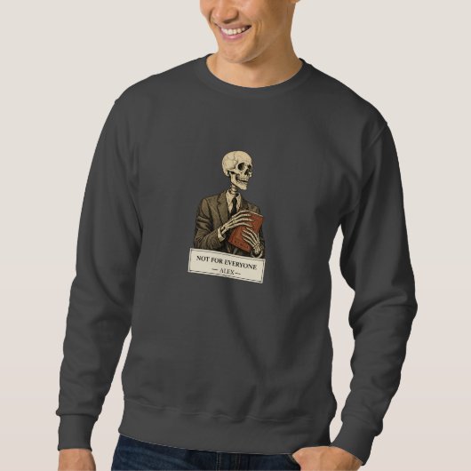Men’s Black Skeleton Graphic Crewneck Sweatshirt (Voorkant)