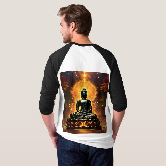 Men’s Buddha Logo T-Shirt | Peace & Meditation Des (Achterkant volledig)