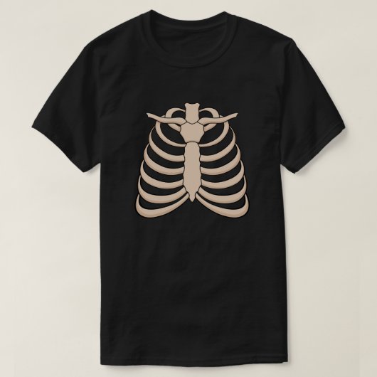 Men’s Cartoon Ribcage Halloween T-Shirt (Design voorkant)