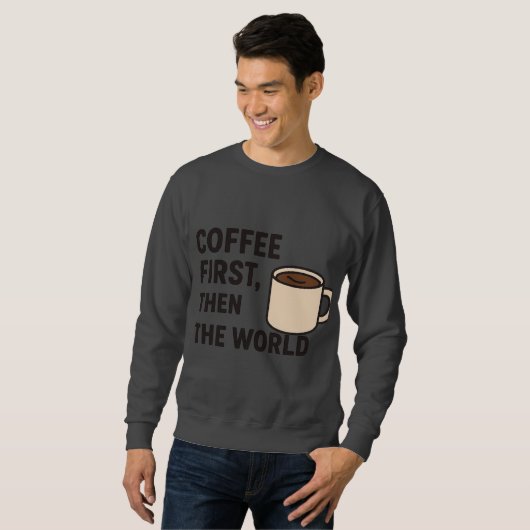 Men’s Coffee Quote Hoodie Trui (Voorkant volledig)