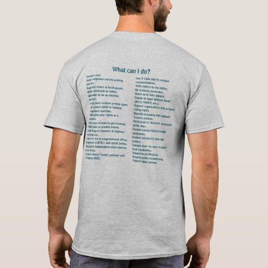 Men’s Defend Democracy T-Shirt, V2 T-shirt (Achterkant)