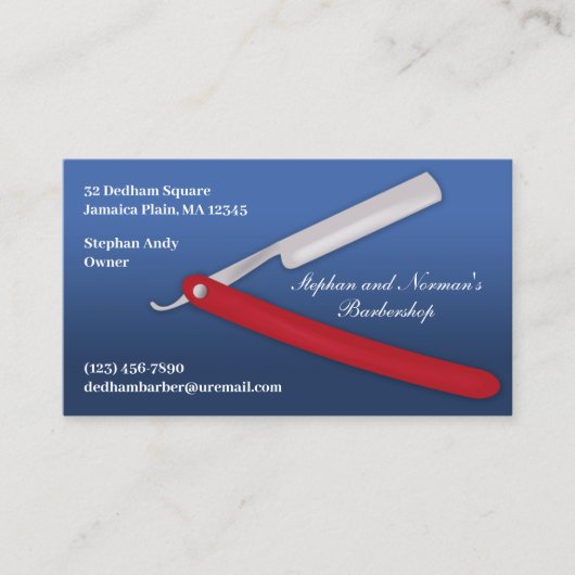 Men’s Haircut Barber Business Card Template Visitekaartje (Voorkant)