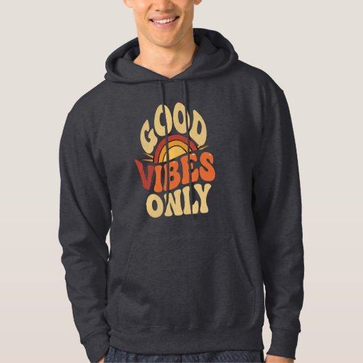 Men’s Hoodie – Good Vibes Only, Cozy & Stylish (Voorkant)