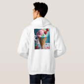 Men’s Hoodie with Cool Ice Cream Design | Trendy I (Achterkant volledig)