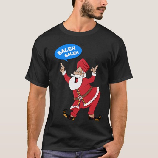 Men s Punjabi Indian Bhangra Dancing Santa Singh T-shirt (Voorkant)