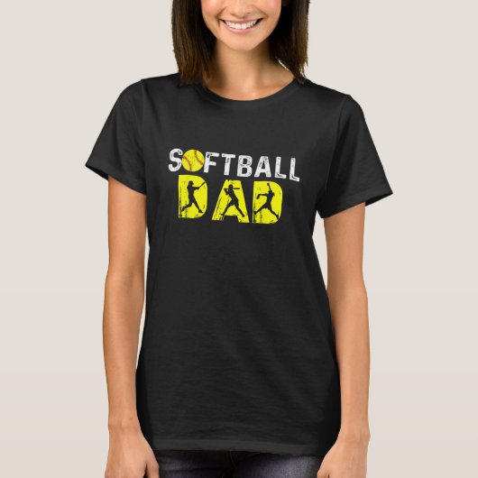 Men s Softball Dad  Dad T-shirt (Voorkant)