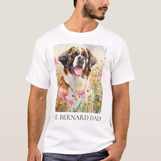 Men’s T-Shirt – Saint Bernard Dad Shirt (Voorkant)