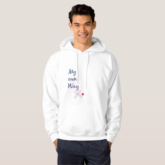 Men’s Typography Hoodie – My Own Way Quote (Voorkant volledig)