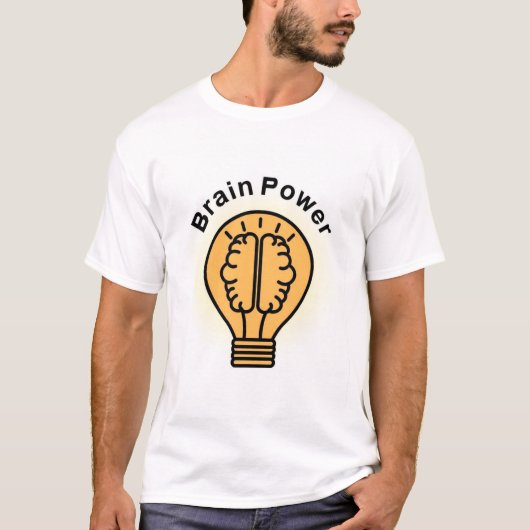 men t-shirt brain power (Voorkant)