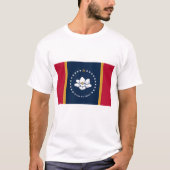 Men T Shirt with Flag of Mississippi State, USA (Voorkant)