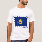 Men T Shirt with Flag of Quebec City, Canada (Voorkant)