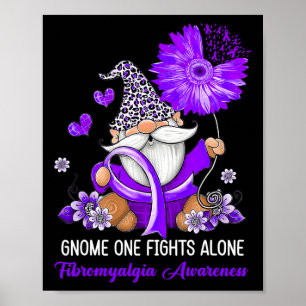 Men vecht alleen lint fibromyalgie bewustzijn poster