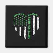 Men vecht tegen US Flag Heart Alone Geestelijke Ge Magneet (Voorkant)