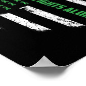 Men vecht tegen US Flag Heart Alone Geestelijke Ge Poster (Hoek)