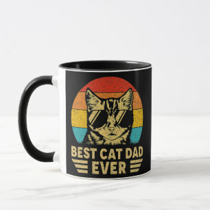 Men Vintage Best Cat Dad Ever Retro Fathers Day Mok
