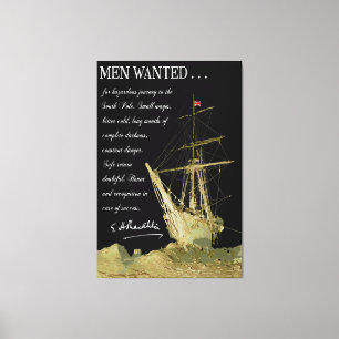 Men Wanted for South Pole Exploration - 1914 Canvas Afdruk