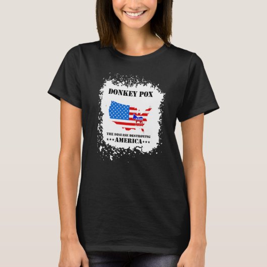 Men Women Donkey Pox The Disease Destroying Ameri T-shirt (Voorkant)