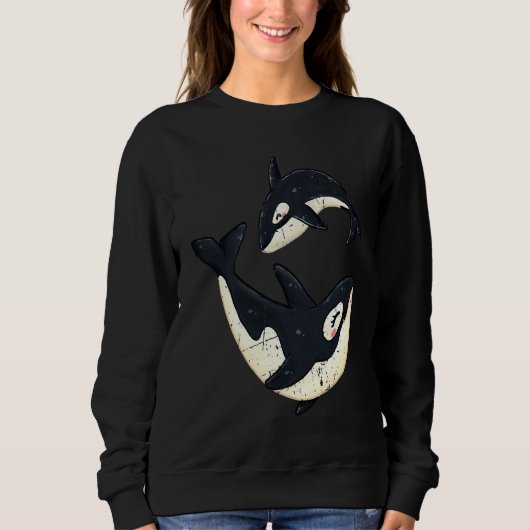Men Women Happy Orcas Killer Whale Cute Orca Lover Trui (Voorkant)