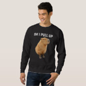 Men Women Kids Ok I Pull Up Funny Capybara costume Trui (Voorkant volledig)