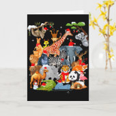 Men Women Kids Wildlife Zoo Day Christmas Party 22 Kaart (Gele Bloem)