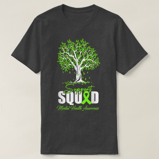 Men Womens Mental Health Awareness Tree Ribbon T-shirt (Design voorkant)